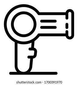 Hair dryer icon. Outline hair dryer vector icon for web design isolated on white background