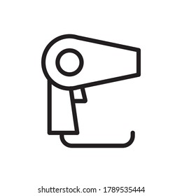 Hair Dryer icon outline vector. isolated on white background
