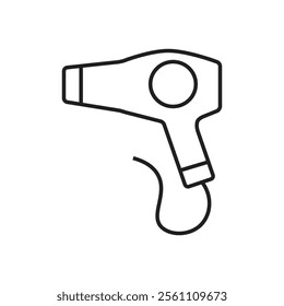 Hair dryer icon Outline vector line symbol