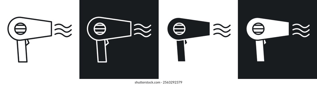 Hair dryer icon pack for app and website ui designs.