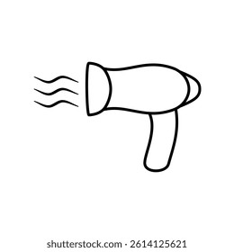 hair dryer icon, simple flat style, illustration, logo sign symbol pictogram template, for ui or ux isolated on white for mobile app, editable