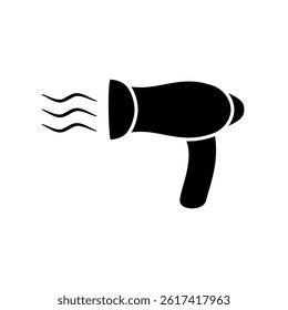 hair dryer icon, simple flat style, illustration, logo sign symbol pictogram template, for ui or ux isolated on white for mobile app, editable