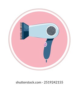 Hair dryer icon in sticker style. Hairdryer vector illustration.