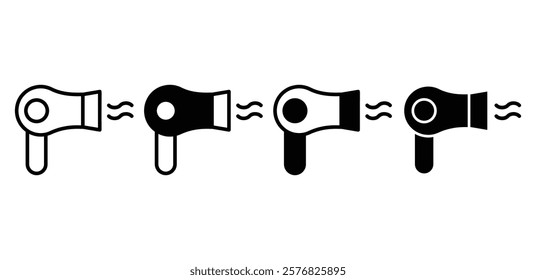 hair dryer icon symbol sign vector design black white color simple illustration collection isolated