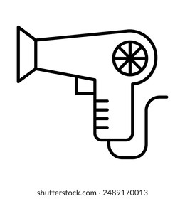 Hair dryer icon in thin line style Vector illustration graphic design 