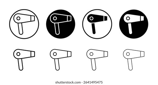 Hair dryer icon Thin line illustration set vector