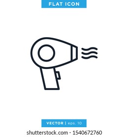 Hair Dryer Icon Vector Design Template