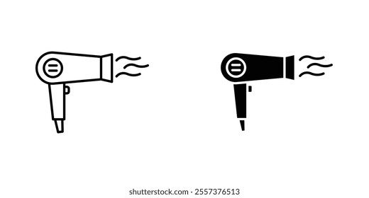 Hair dryer Icon vector. liner and flat style icons set.