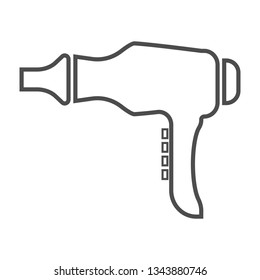 hair dryer icon. vector outline illustration on white background.