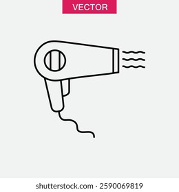 Hair Dryer Icon, vector simple linear illustration for web and app..eps