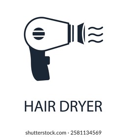 Hair dryer icon. vector.Editable stroke.linear style sign for use web design,logo.Symbol illustration.