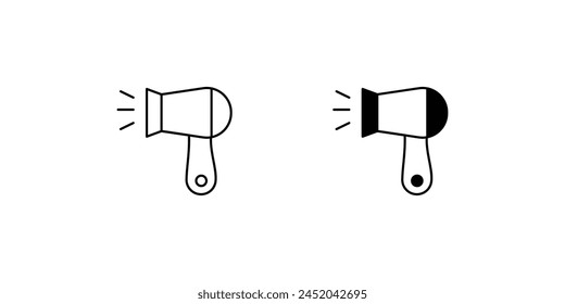 hair dryer icon with white background vector stock illustration