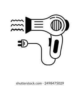 hair dryer icon with white background vector stock illustration