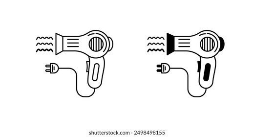 hair dryer icon with white background vector stock illustration