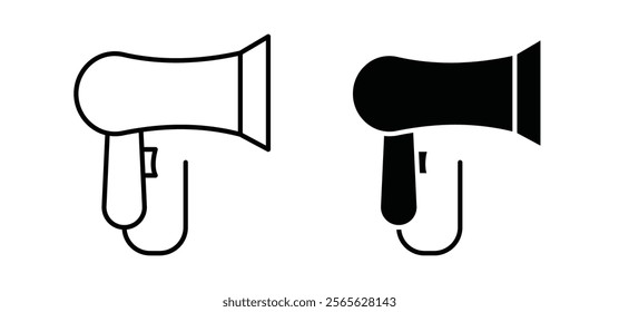 Hair dryer icons in black and white colors