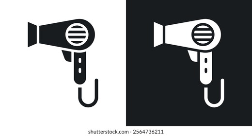 Hair dryer icons in flat syle