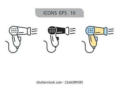 hair dryer icons  symbol vector elements for infographic web