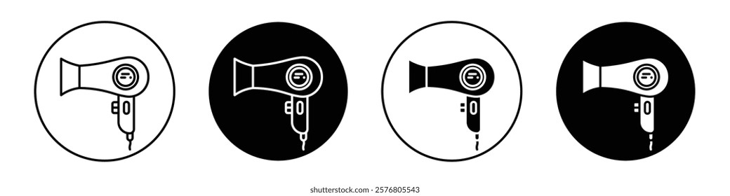 Hair dryer icons vector pack for web designs