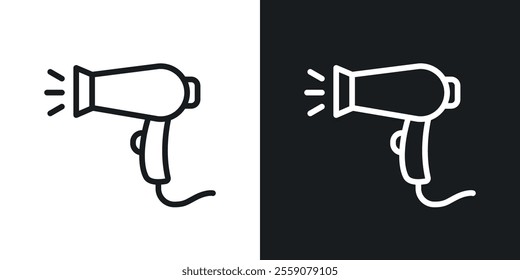 Hair dryer icons. vector set in black colors