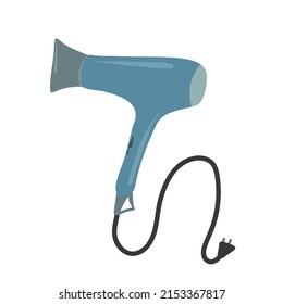 Hair dryer illustration. Drying hair. Professional hair dryer for hair stylist.