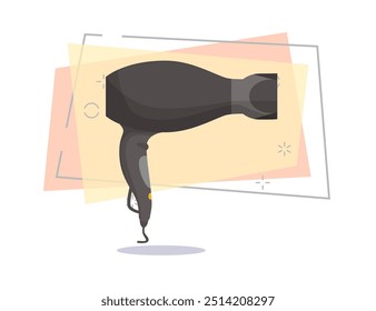 Hair dryer illustration. Haircut, salon, equipment. Beauty industry concept. Vector illustration can be used for beauty professionals, hair style