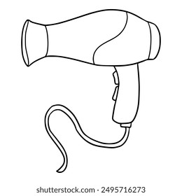 hair dryer illustration hand drawn outline isolated vector