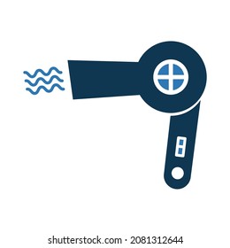 Icono del vector aislado del secador de pelo editable

