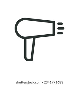 Hair dryer isolated icon, Hairdryer vector icon with editable stroke