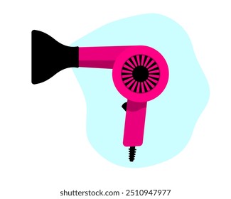 Hair dryer Line Icon fashion hairdryer of hairdresser to blow-dry and electric hair-dryer blower. Barber styling appliance. Vector cartoon illustration