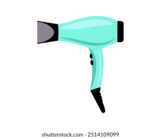 Hair dryer Line Icon fashion hairdryer of hairdresser to blow-dry and electric hair-dryer blower. Barber styling appliance. Vector cartoon illustration