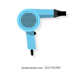 Hair dryer Line Icon fashion hairdryer of hairdresser to blow-dry and electric hair-dryer blower. Barber styling appliance. Vector cartoon illustration