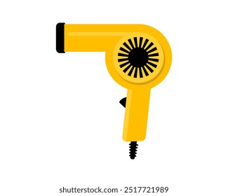 Hair dryer Line Icon fashion hairdryer of hairdresser to blow-dry and electric hair-dryer blower. Barber styling appliance. Vector cartoon illustration