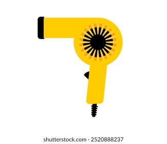 Hair dryer Line Icon fashion hairdryer of hairdresser to blow-dry and electric hair-dryer blower. Barber styling appliance. Vector cartoon illustration