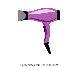 Hair dryer Line Icon fashion hairdryer of hairdresser to blow-dry and electric hair-dryer blower. Barber styling appliance. Vector cartoon illustration