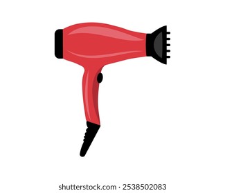 Hair dryer Line Icon fashion hairdryer of hairdresser to blow-dry and electric hair-dryer blower. Barber styling appliance. Vector cartoon illustration