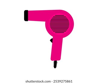 Hair dryer Line Icon fashion hairdryer of hairdresser to blow-dry and electric hair-dryer blower. Barber styling appliance. Vector cartoon illustration