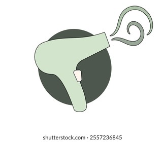 Hair dryer Line Icon fashion hairdryer of hairdresser to blow-dry and electric hair-dryer blower. Barber styling appliance. Vector cartoon illustration