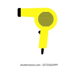 Hair dryer Line Icon fashion hairdryer of hairdresser to blow-dry and electric hair-dryer blower. Barber styling appliance. Vector cartoon illustration