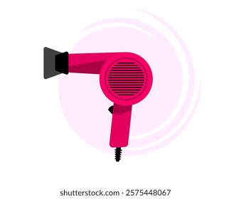 Hair dryer Line Icon fashion hairdryer of hairdresser to blow-dry and electric hair-dryer blower. Barber styling appliance. Vector cartoon illustration