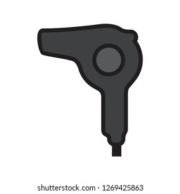 Hair dryer line icon. Hotel room hair dryer - Vector