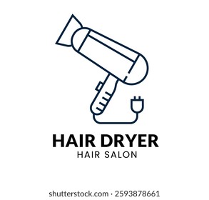 Hair Dryer line Icon Set . Hair Salon Item . Vector Illustration