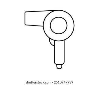 Hair dryer Line Icon vector fashion hairdryer of hairdresser to blow-dry and electric hair-dryer blower illustration. Barber styling appliance.