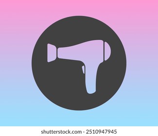 Hair dryer Line Icon vector fashion hairdryer of hairdresser to blow-dry and electric hair-dryer blower illustration. Barber styling appliance.