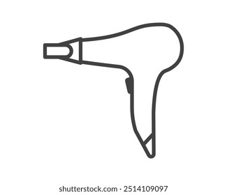 Hair dryer Line Icon vector fashion hairdryer of hairdresser to blow-dry and electric hair-dryer blower illustration. Barber styling appliance.