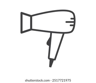 Hair dryer Line Icon vector fashion hairdryer of hairdresser to blow-dry and electric hair-dryer blower illustration. Barber styling appliance.