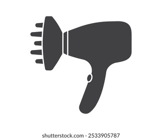 Haartrockner Linie Icon Vektor Mode Haartrockner des Friseurs zum Fön und elektrische Fön Gebläse Illustration. Friseur-Styling-Gerät. Silhouette Haartrockner schwarze Farbe.