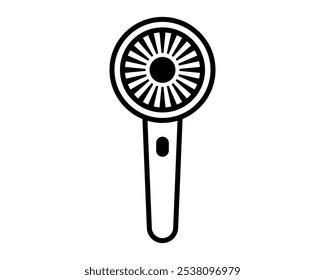 Hair dryer Line Icon vector fashion hairdryer of hairdresser to blow-dry and electric hair-dryer blower illustration. Barber styling appliance.