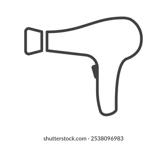 Hair dryer Line Icon vector fashion hairdryer of hairdresser to blow-dry and electric hair-dryer blower illustration. Barber styling appliance.