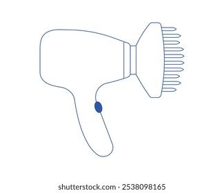 Hair dryer Line Icon vector fashion hairdryer of hairdresser to blow-dry and electric hair-dryer blower illustration. Barber styling appliance.