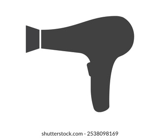 Hair dryer Line Icon vector fashion hairdryer of hairdresser to blow-dry and electric hair-dryer blower illustration. Barber styling appliance. Silhouette hair dryer black color.